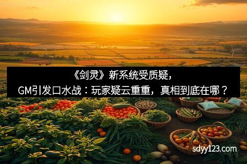 《剑灵》新系统受质疑，GM引发口水战：玩家疑云重重，真相到底在哪？
